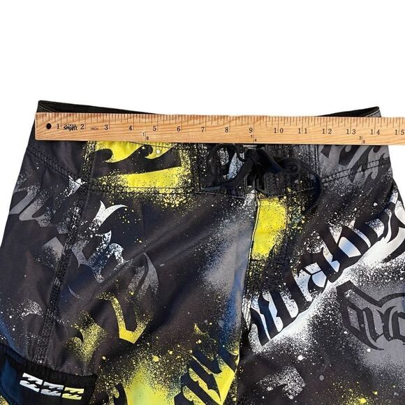 Billabong Mens Boardshorts Printed Mid Length Yellow Black Size 30 - Picture 4 of 7